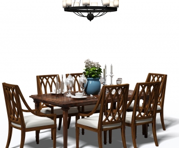 Southeast Asian Style Dining Table And Chairs-ID:472519491