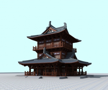 Chinese Style Ancient Architectural Buildings-ID:934957185