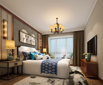 New Chinese Style Bedroom-ID:253370752