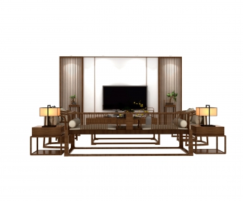 New Chinese Style Sofa Combination-ID:254308143