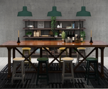 Industrial Style Leisure Table And Chair-ID:927053615