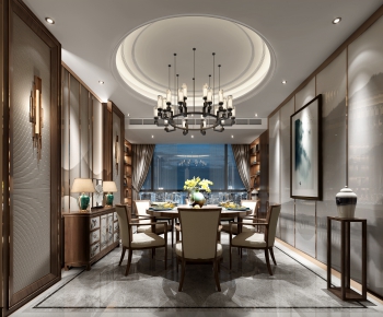New Chinese Style Dining Room-ID:742160758