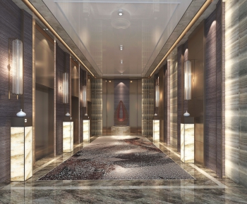 New Chinese Style Corridor Elevator Hall-ID:419952944