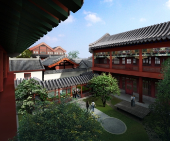 New Chinese Style Ancient Architectural Buildings-ID:643295269