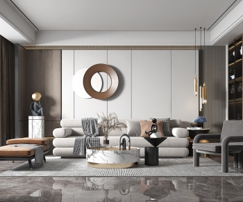 Modern A Living Room-ID:742496265