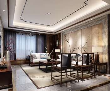 New Chinese Style A Living Room-ID:154298861