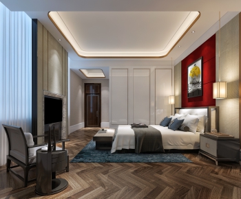 New Chinese Style Bedroom-ID:545281828