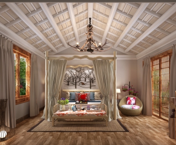 New Chinese Style Country Style Bedroom-ID:638646426