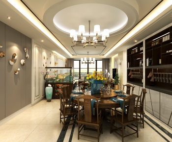 New Chinese Style Dining Room-ID:856415673