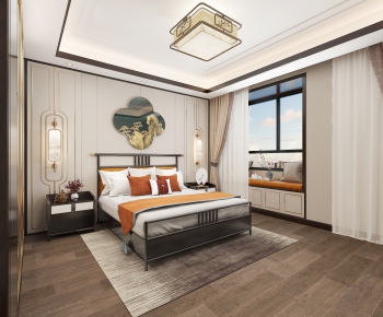 New Chinese Style Bedroom-ID:245105673