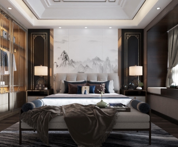 New Chinese Style Bedroom-ID:886507521