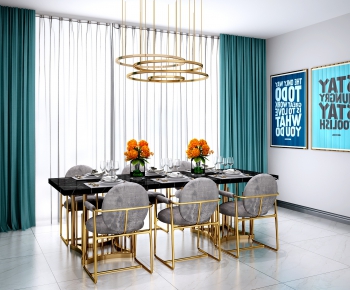 Post Modern Style Dining Table And Chairs-ID:236056763