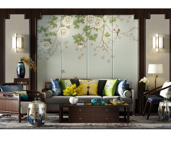 Chinese Style Sofa Combination-ID:424425639