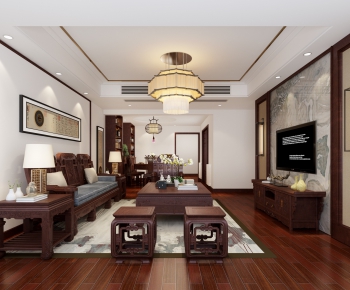 Chinese Style A Living Room-ID:777288244