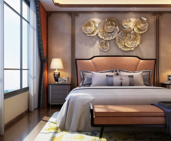 New Chinese Style Bedroom-ID:616623341