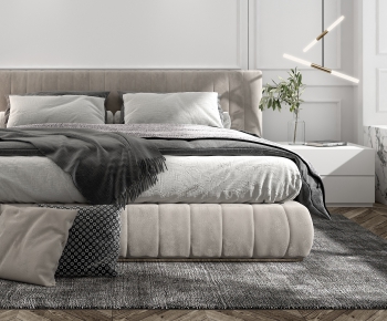 Modern Double Bed-ID:944376884
