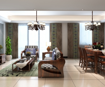 New Chinese Style A Living Room-ID:254250554