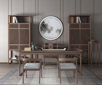 New Chinese Style Computer Desk And Chair-ID:813992629