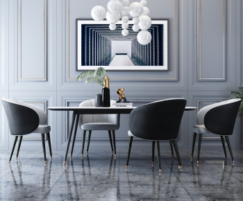 Post Modern Style Dining Table And Chairs-ID:475793758