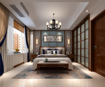 New Chinese Style Bedroom-ID:872571798