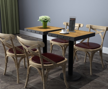 Industrial Style Dining Table And Chairs-ID:829534973