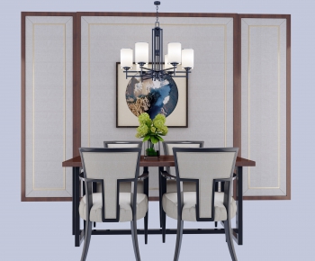 New Chinese Style Dining Table And Chairs-ID:793486772