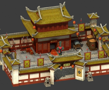 Chinese Style Ancient Architectural Buildings-ID:628417792