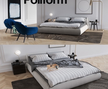 Nordic Style Double Bed-ID:276040381