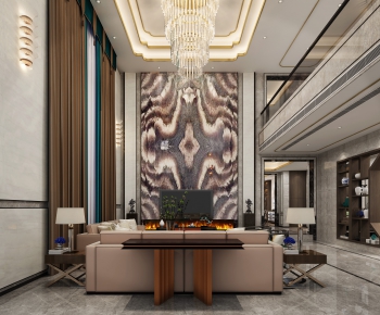 New Chinese Style A Living Room-ID:439199958