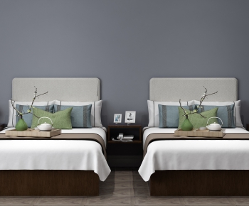 New Chinese Style Single Bed-ID:497570157