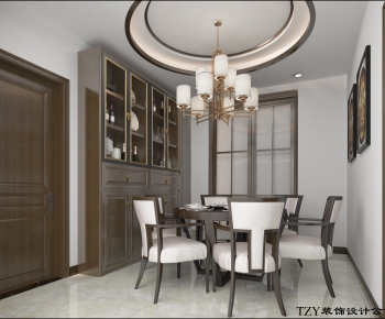 New Chinese Style Dining Room-ID:691817881