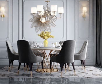 American Style Dining Table And Chairs-ID:334064672