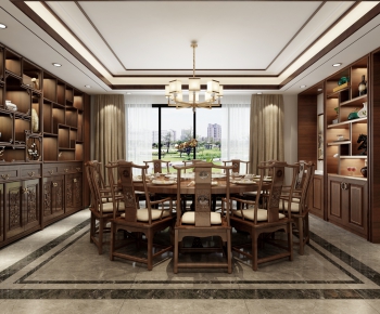 New Chinese Style Dining Room-ID:256904849