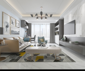 Modern A Living Room-ID:602401696
