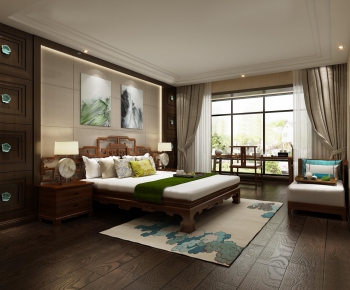 New Chinese Style Bedroom-ID:382993379