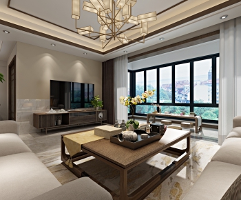 New Chinese Style A Living Room-ID:178695898