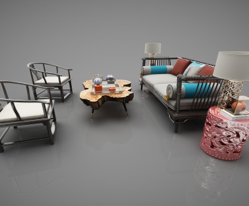 New Chinese Style Sofa Combination-ID:608434711