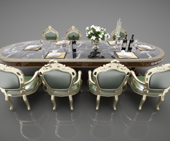 European Style Dining Table And Chairs-ID:554854844