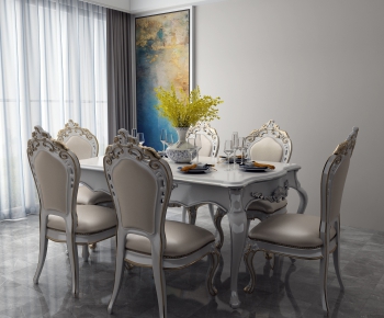 Simple European Style Dining Table And Chairs-ID:970655476