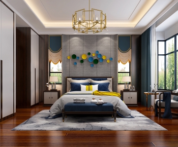 New Chinese Style Bedroom-ID:426088919