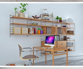 Modern Computer Desk And Chair-ID:211929442