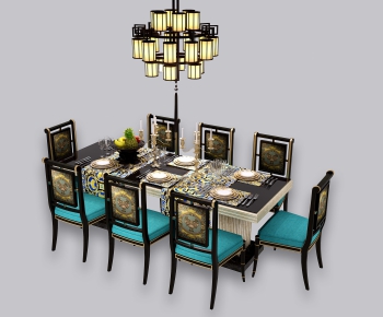New Chinese Style Dining Table And Chairs-ID:526702552