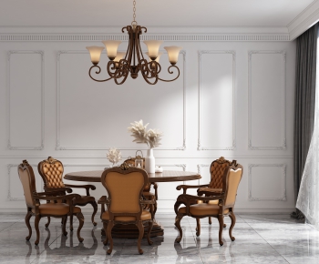 American Style Dining Table And Chairs-ID:601526117