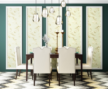 American Style Dining Table And Chairs-ID:613267544