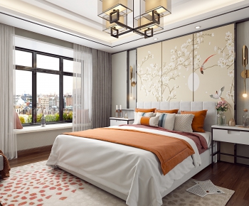 New Chinese Style Bedroom-ID:300332894