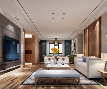 New Chinese Style A Living Room-ID:337516863