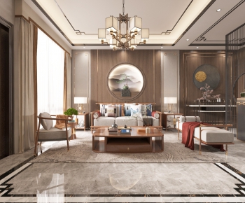 New Chinese Style A Living Room-ID:839348243