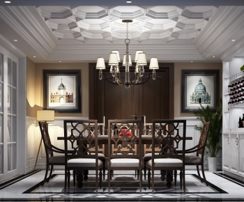 American Style Simple European Style Dining Room-ID:452364137