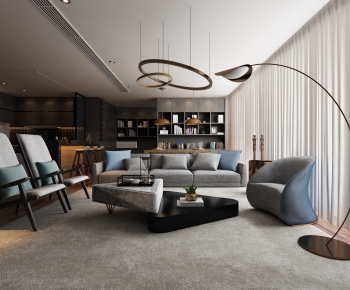 Modern Hong Kong Style A Living Room-ID:733579788