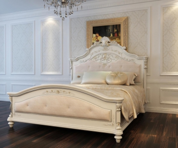 Simple European Style Double Bed-ID:829671157
